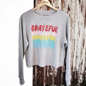 Cold Crush Graphic Crop Sweatshirt Grey Multi Size L